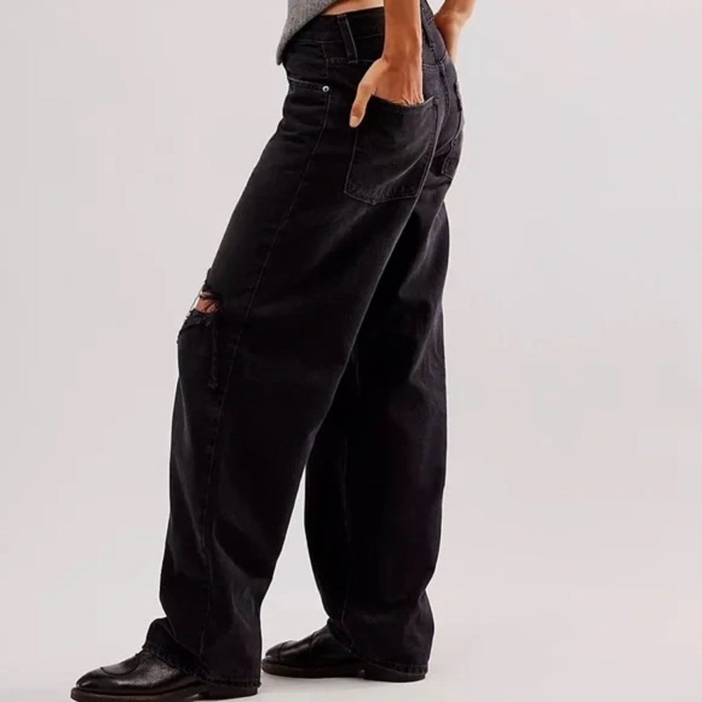 Levi’s Baggy Dad Jean Rake it Up Dark Wash Black Size 26 - Picture 4 of 10